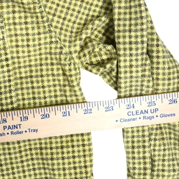 Vintage County Seat Rugged Wear Flannel Yellow Plaid Corduroy 90's Shacket Large - Picture 9 of 11